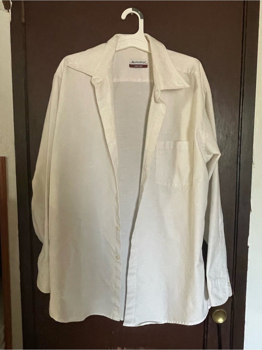 Men’s White Button-Up Shirt - Classic Collared Shirt L